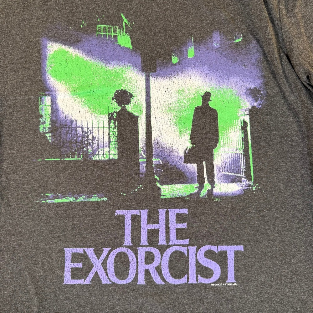 Mad Engine The Exorcist Movie Graphic T-Shirt Mens Medium Grey Horror Tee 3361